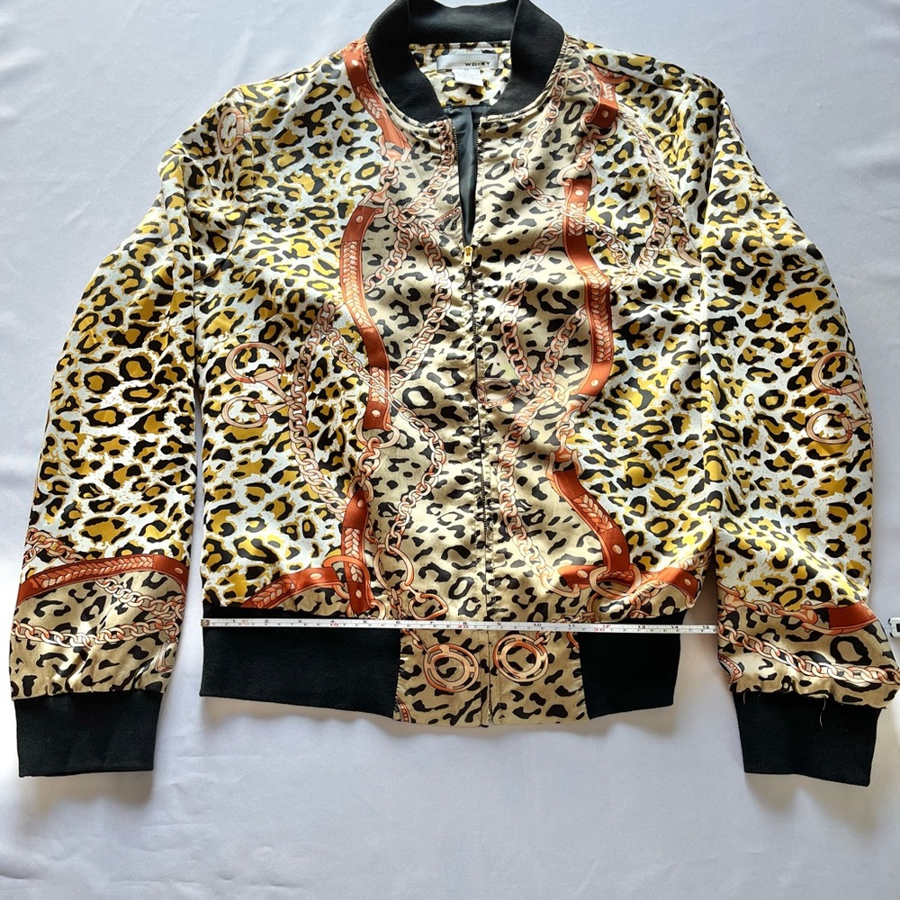 Vintage WD.NY Bomber Leopard Print Windbreaker Size Med
